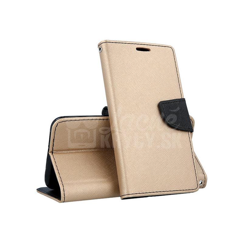 Peňaženkové puzdro Fancy Book zlato-čierne – Samsung Galaxy A40