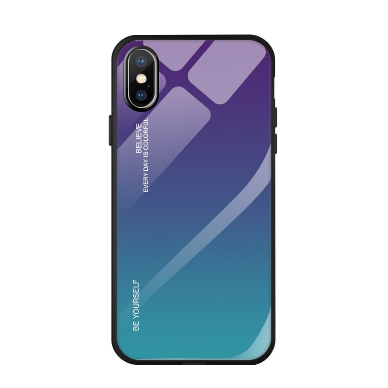 Sklenený kryt Gradient glass fialovo-modrý – iPhone Xs Max