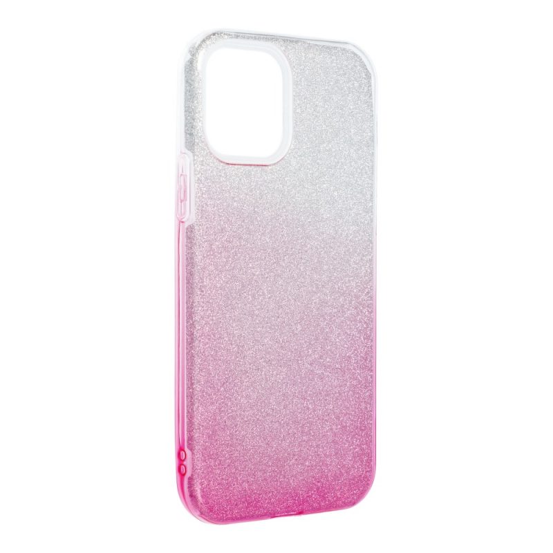 Ligotavý Kryt Forcell Shining transparentno-ružový – Apple iPhone 12 / iPhone 12 Pro