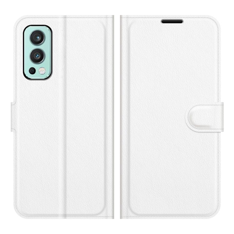 Peňaženkové puzdro Litchi biele – OnePlus Nord 2 5G