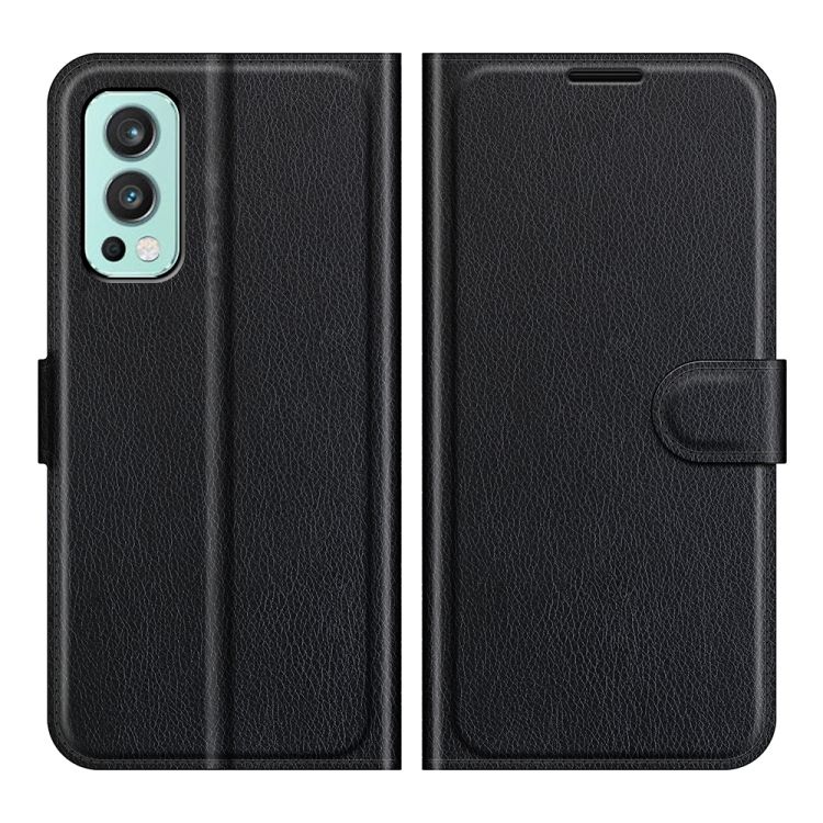 Peňaženkové puzdro Litchi čierne – OnePlus Nord 2 5G