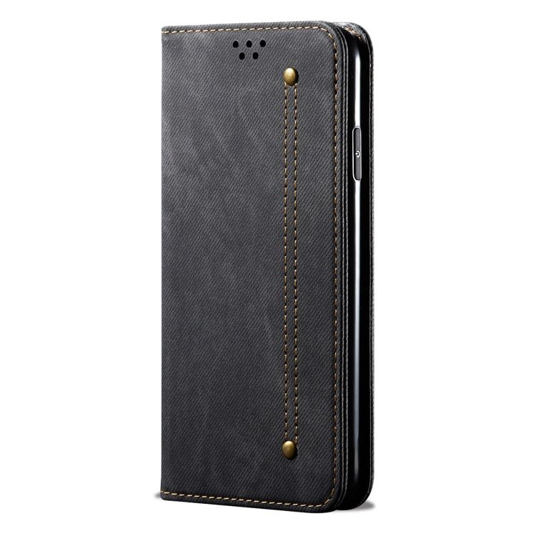 Peňaženkové puzdro Denim Texture čierne – Xiaomi Redmi Note 11s / Note 11 4G