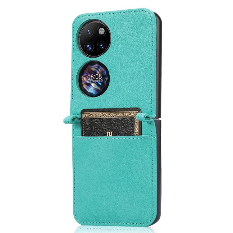 Peňaženkové puzdro Lambskin Texture zelené – Huawei P50 Pocket