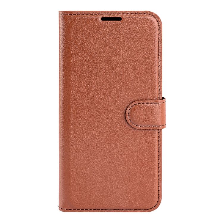 Peňaženkové puzdro Litchi hnedé – OnePlus 10 Pro