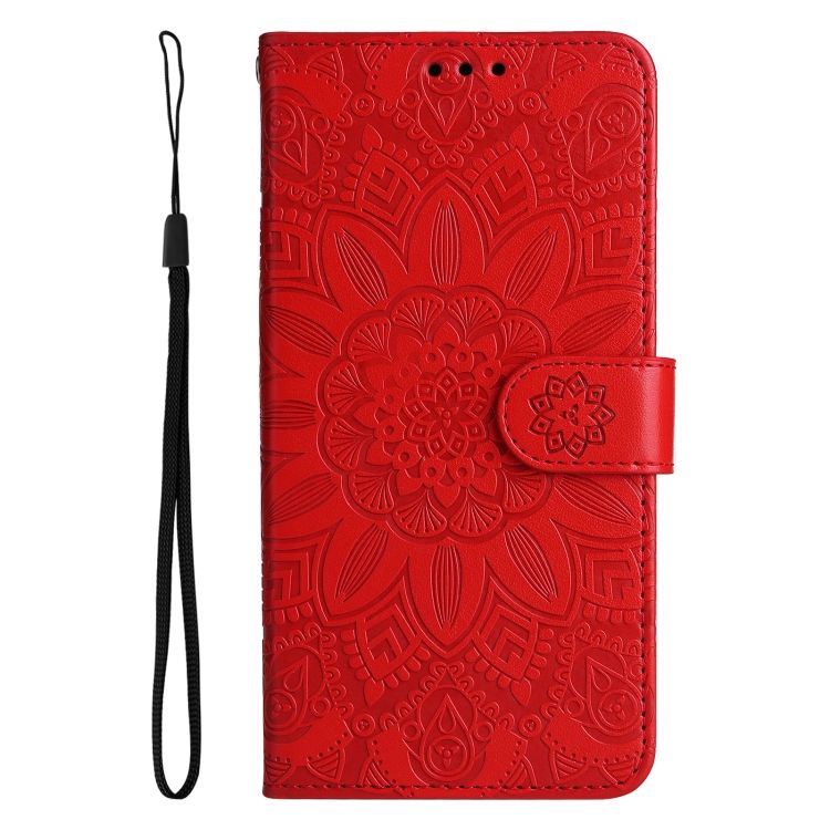 Peňaženkové puzdro Embossing Pattern Slnečnica červené – Apple iPhone 14 Plus