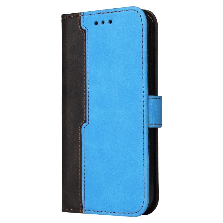 Peňaženkové puzdro Stitching čierno-modré – Apple iPhone 14