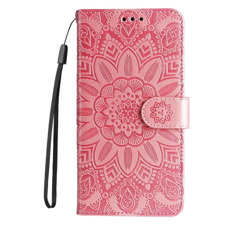 Peňaženkové puzdro Embossing Pattern Slnečnica ružové – Xiaomi Redmi 12C