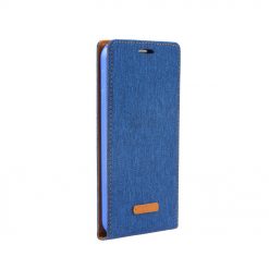 Lacné puzdro Flip Canvas Flexi Modré na mobil Huawei Y6 II