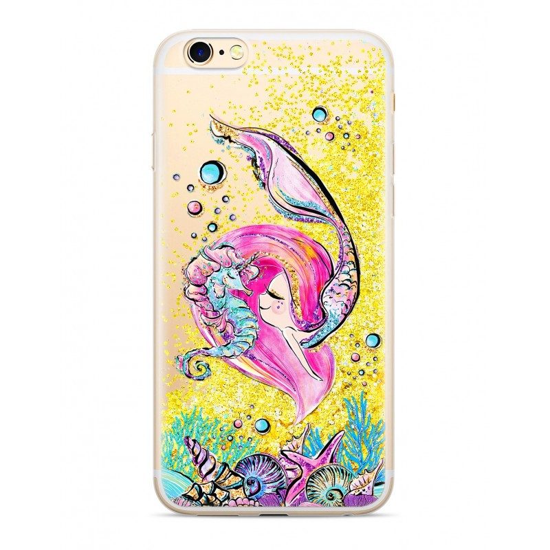 Lacné Kryty | Zadný kryt Liquid Glitter Mermaid zlatý – iPhone 5/5S/SE