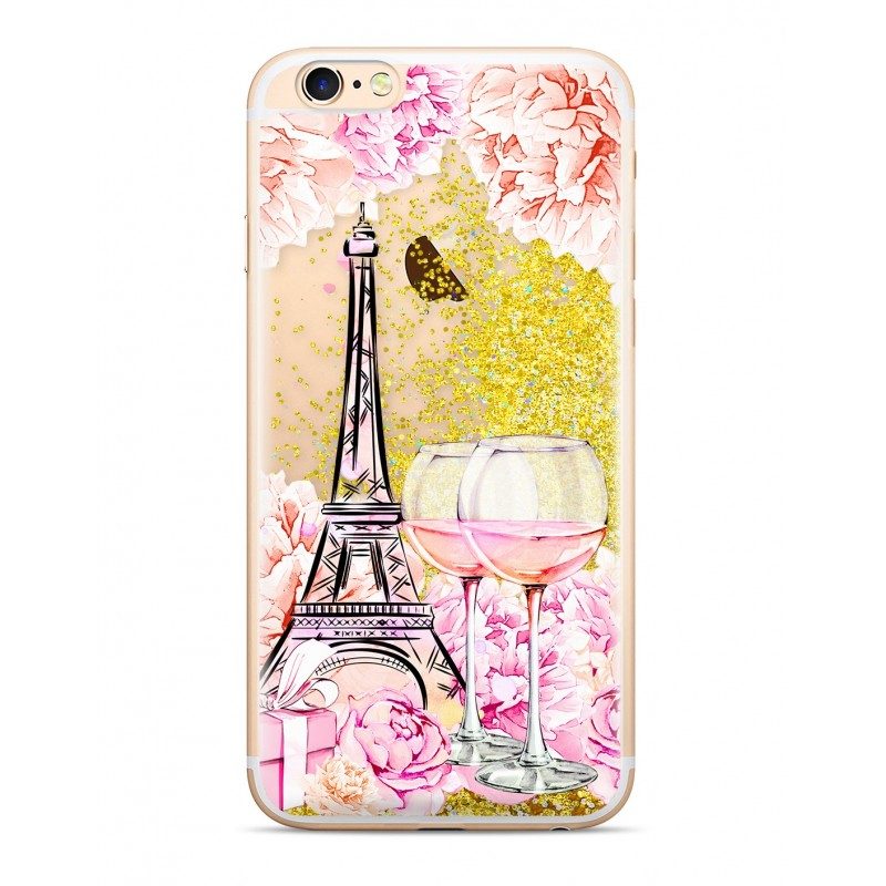 Lacné Kryty | Zadný kryt Liquid Glitter Paris zlatý – iPhone 5/5S/SE