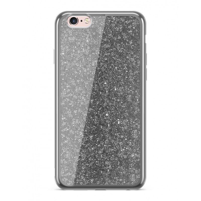 Lacné Kryty | Zadný kryt Electro Glitter čierny – iPhone 6/6S