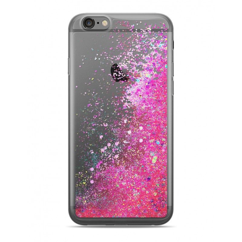 Lacné Kryty | Zadný kryt Liquid Glitter Diamonds ružový – iPhone 6/6S