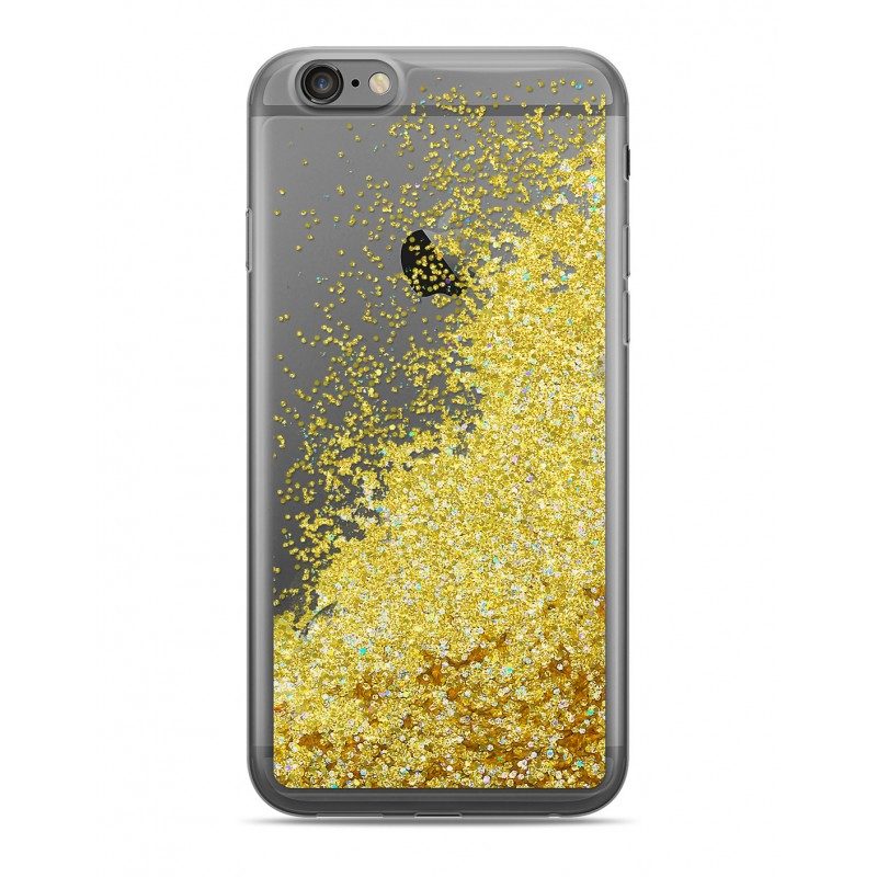 Lacné Kryty | Zadný kryt Liquid Glitter Sand žltý – iPhone 5/5S/SE