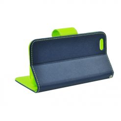 Lacné Kryty | Peňaženkové puzdro Fancy Book modro-limetkové – iPhone 5/5S/SE | Lacné Kryty