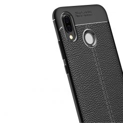 Lacné Kryty | Zadný kryt litchi pattern čierny– Huawei P20 Lite | Lacné Kryty