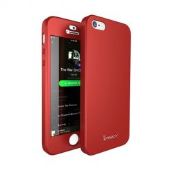 Puzdro iPaky 360 Protection Full Body červené + Tvrdené sklo – iPhone 5/5S/SE