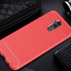 Lacné Kryty | Pevný kryt Carbon červený – Huawei Mate 20 lite | Lacné Kryty
