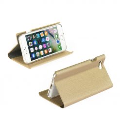 Lacné Kryty | Knižkové puzdro Forcell Bravo Book zlaté – iPhone 6/6S | Lacné Kryty