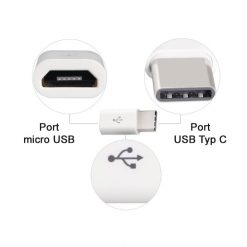 Lacné Kryty | Redukcia z Micro USB na USB-C čierna | Lacné Kryty