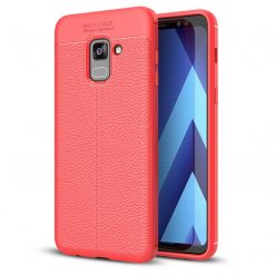 Lacné Kryty | Zadný kryt litchi pattern červený – Samsung Galaxy A8 2018 | Lacné Kryty