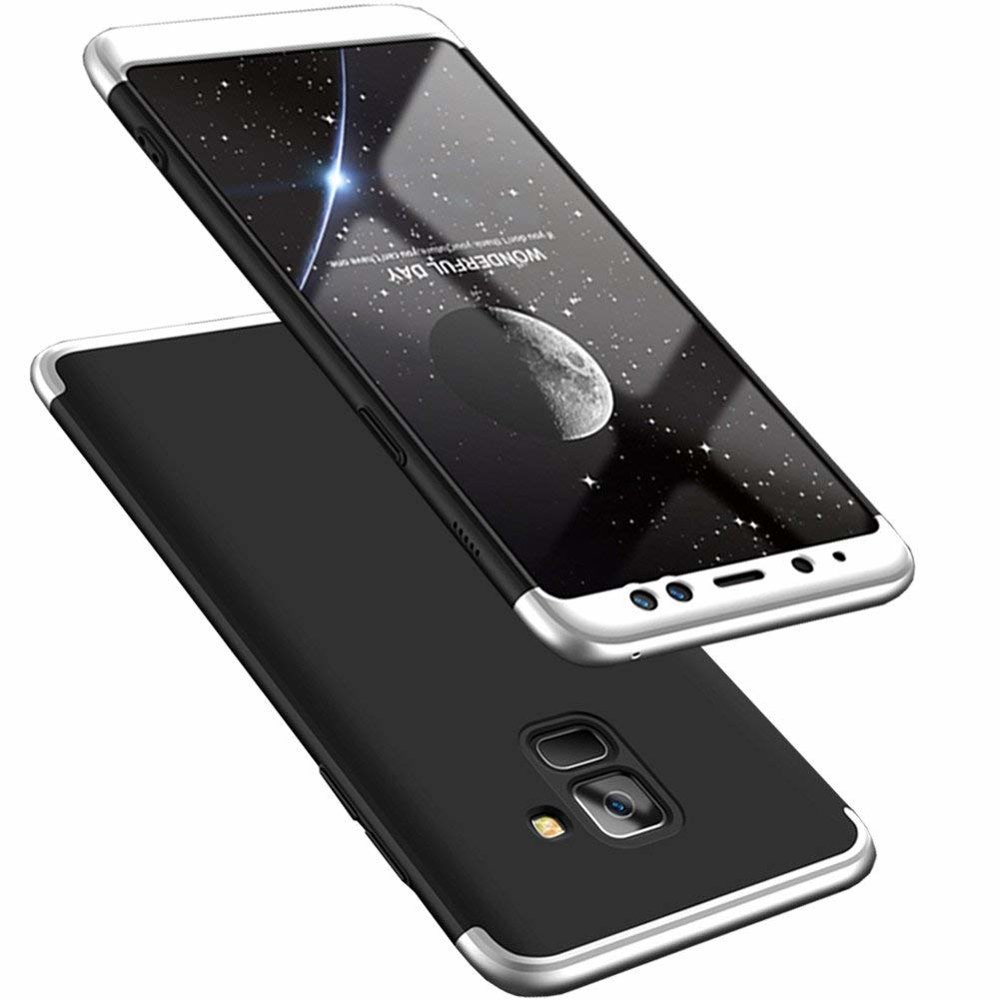Puzdro 360 Protection čierno-strieborné – Samsung Galaxy A8 2018 | Lacné Kryty Lacné Kryty | Puzdro 360 Protection čierno-strieborné – Samsung Galaxy A8 2018 | Lacné Kryty