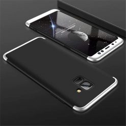 Puzdro 360 Protection čierno-strieborné – Samsung Galaxy A8 2018 | Lacné Kryty Lacné Kryty | Puzdro 360 Protection čierno-strieborné – Samsung Galaxy A8 2018 | Lacné Kryty
