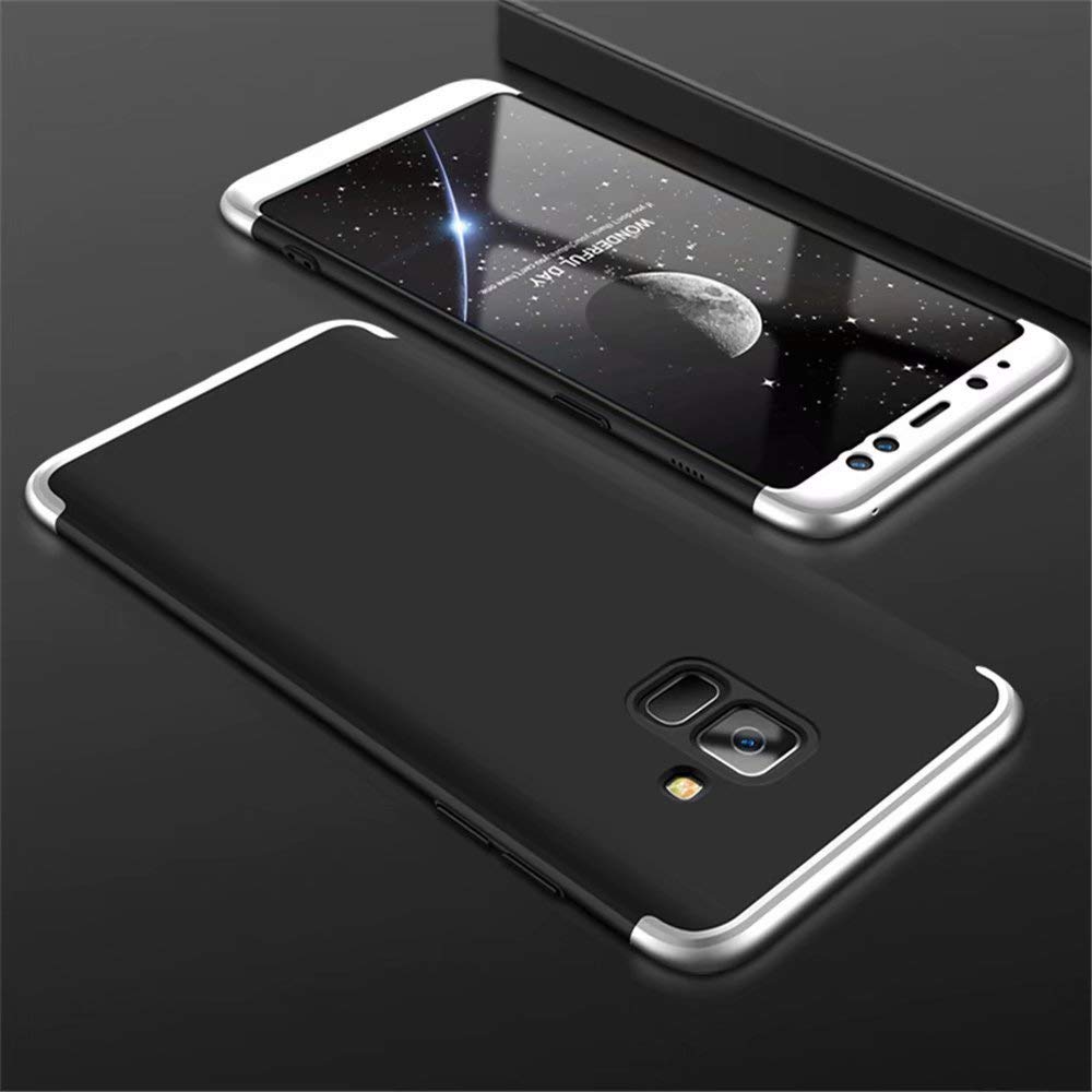 Puzdro 360 Protection čierno-strieborné – Samsung Galaxy A8 2018 | Lacné Kryty Lacné Kryty | Puzdro 360 Protection čierno-strieborné – Samsung Galaxy A8 2018 | Lacné Kryty