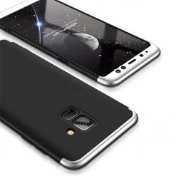 Puzdro 360 Protection čierno-strieborné – Samsung Galaxy A8 2018 | Lacné Kryty Lacné Kryty | Puzdro 360 Protection čierno-strieborné – Samsung Galaxy A8 2018 | Lacné Kryty