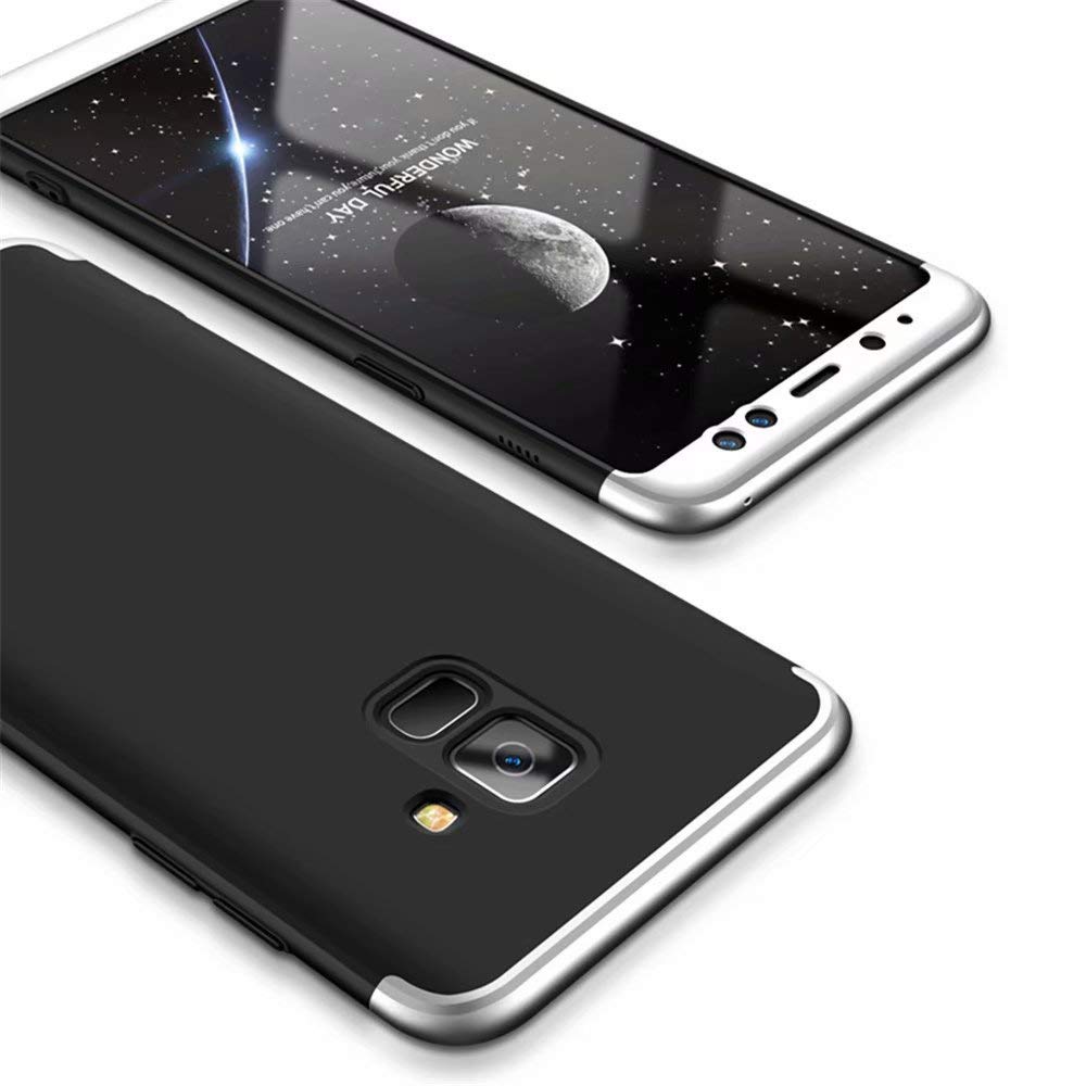 Puzdro 360 Protection čierno-strieborné – Samsung Galaxy A8 2018 | Lacné Kryty Lacné Kryty | Puzdro 360 Protection čierno-strieborné – Samsung Galaxy A8 2018 | Lacné Kryty