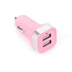 Nabíjačka do auta na 2 USB ružová