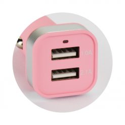 Lacné Kryty | Nabíjačka do auta na 2 USB ružová | Lacné Kryty