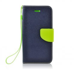 Peňaženkové puzdro Fancy Book modré-limetkové – iPhone X / XS