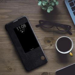 Lacné Kryty | Knižkové puzdro Nillkin Qin eco leather čierne – Huawei Mate 20 Pro | Lacné Kryty