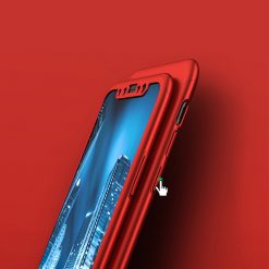 Lacné Kryty | Puzdro iPaky 360 Protection Full Body červené + Tvrdené sklo – iPhone X / XS | Lacné Kryty
