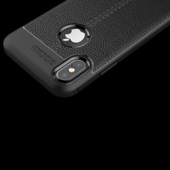 Lacné Kryty | Zadný kryt litchi pattern čierny – iPhone X / XS | Lacné Kryty