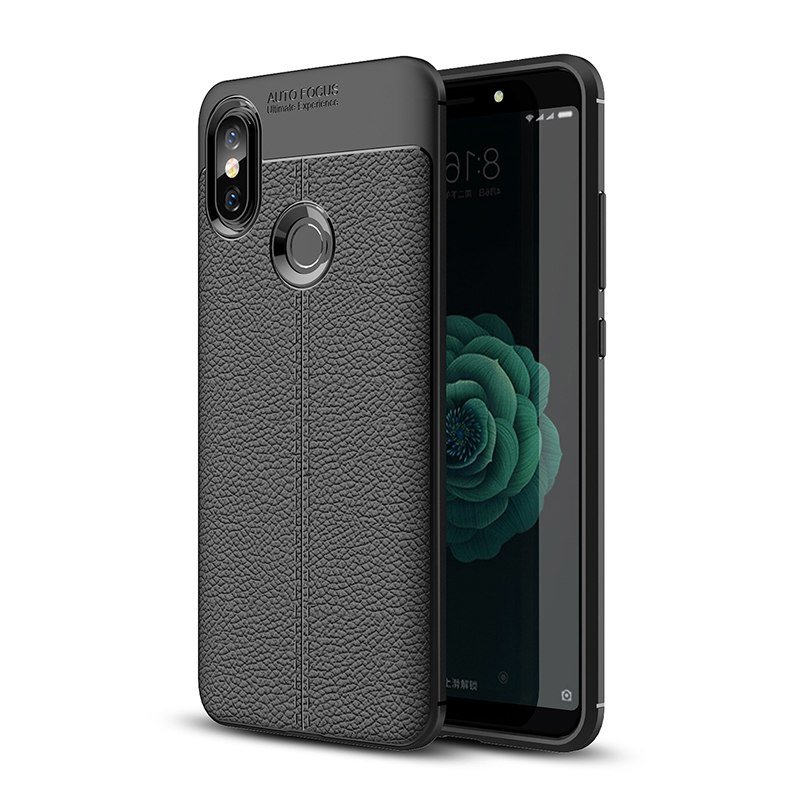 Zadný kryt litchi pattern čierny – Xiaomi Mi A2 | Lacné Kryty Lacné Kryty | Zadný kryt litchi pattern čierny – Xiaomi Mi A2 | Lacné Kryty