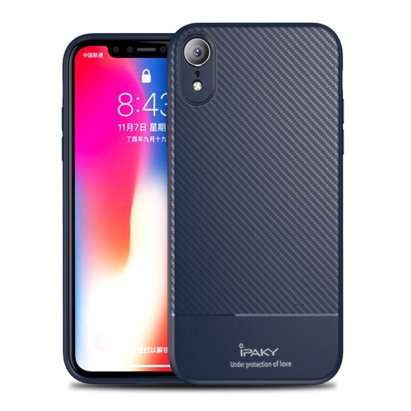 Lacné Kryty | Zadný kryt iPaky Carbon Fiber modrý – iPhone Xr