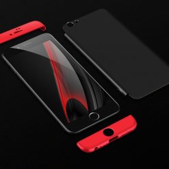 Lacné Kryty | Puzdro 360 Protection červeno-čierne – iPhone 6 / 6S | Lacné Kryty