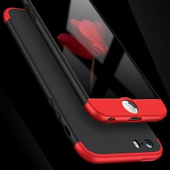 Lacné Kryty | Puzdro 360 Protection červeno-čierne – iPhone 5 / 5S / SE | Lacné Kryty