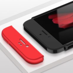 Lacné Kryty | Puzdro 360 Protection červeno-čierne – iPhone 5 / 5S / SE | Lacné Kryty