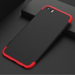 Lacné Kryty | Puzdro 360 Protection červeno-čierne – iPhone 5 / 5S / SE | Lacné Kryty