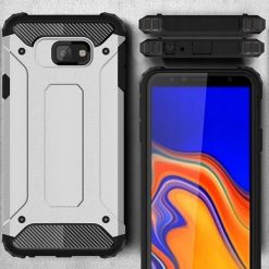 Odolný kryt Hybrid Armor strieborný – Samsung Galaxy J4+ (J4 Plus) | Lacné Kryty Lacné Kryty | Odolný kryt Hybrid Armor strieborný – Samsung Galaxy J4+ (J4 Plus) | Lacné Kryty