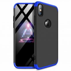 Puzdro 360 Protection modro-čierne s dierou na Apple logo – iPhone Xr