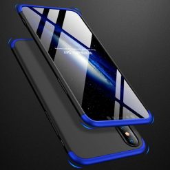 Puzdro 360 Protection modro-čierne s dierou na Apple logo – iPhone Xr | Lacné Kryty Lacné Kryty | Puzdro 360 Protection modro-čierne s dierou na Apple logo – iPhone Xr | Lacné Kryty