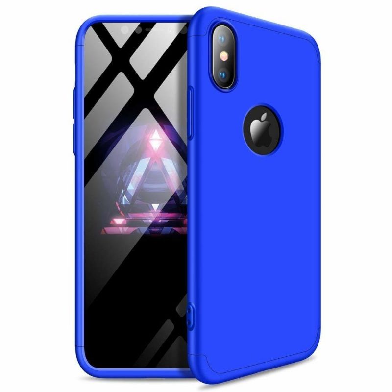 Lacné Kryty | Puzdro 360 Protection modré s dierou na Apple logo – iPhone Xr