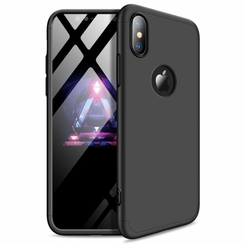 Lacné Kryty | Puzdro 360 Protection čierne s dierou na Apple logo – iPhone Xr