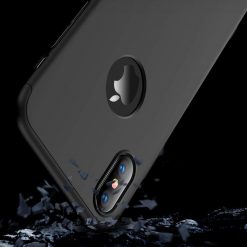 Lacné Kryty | Puzdro 360 Protection čierne s dierou na Apple logo – iPhone Xr | Lacné Kryty
