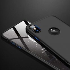 Lacné Kryty | Puzdro 360 Protection čierne s dierou na Apple logo – iPhone Xr | Lacné Kryty