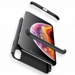 Lacné Kryty | Puzdro 360 Protection čierne s dierou na Apple logo – iPhone Xr | Lacné Kryty