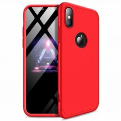 Puzdro 360 Protection červené s dierou na Apple logo – iPhone Xr